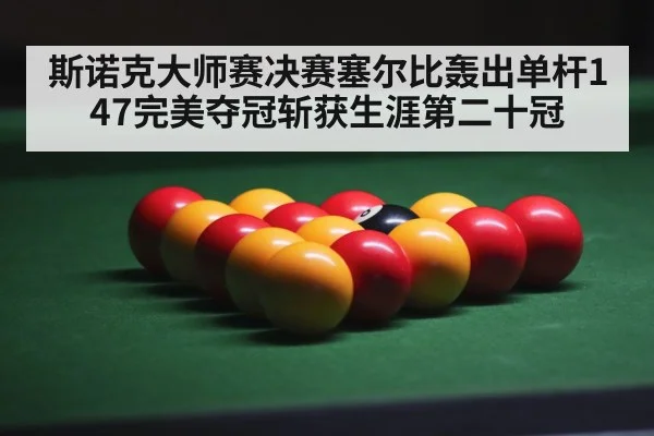 斯诺克大师赛决赛塞尔比轰出单杆147完美夺冠斩获生涯第二十冠